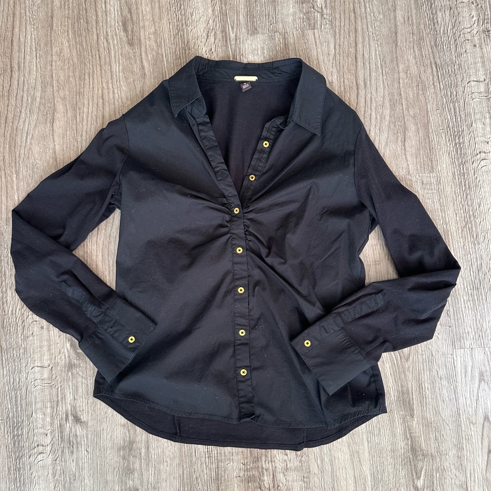 Dana Buchman stretch black and gold dress shirt M